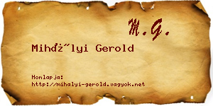 Mihályi Gerold névjegykártya